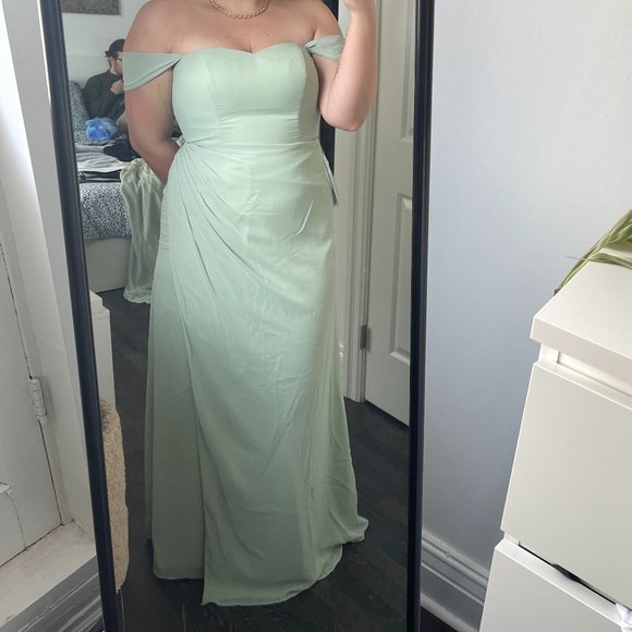 NWT | Azazie "Jordyn" Bridesmaids Dress (Dusty Sage) - Picture 8 of 12